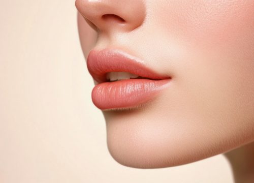 Photo of a woman's lips and lower face